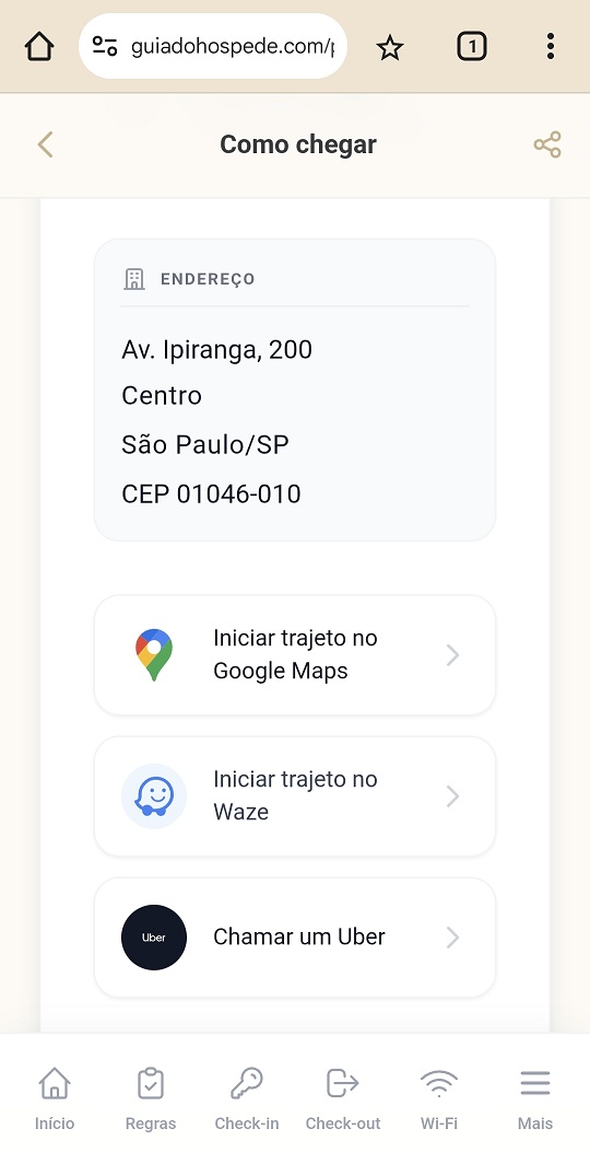 Botões Uber Waze Maps